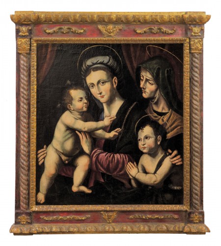 Vierge à l'enfant, St Jean Baptiste et Sainte Anne, Renaissance Italienne